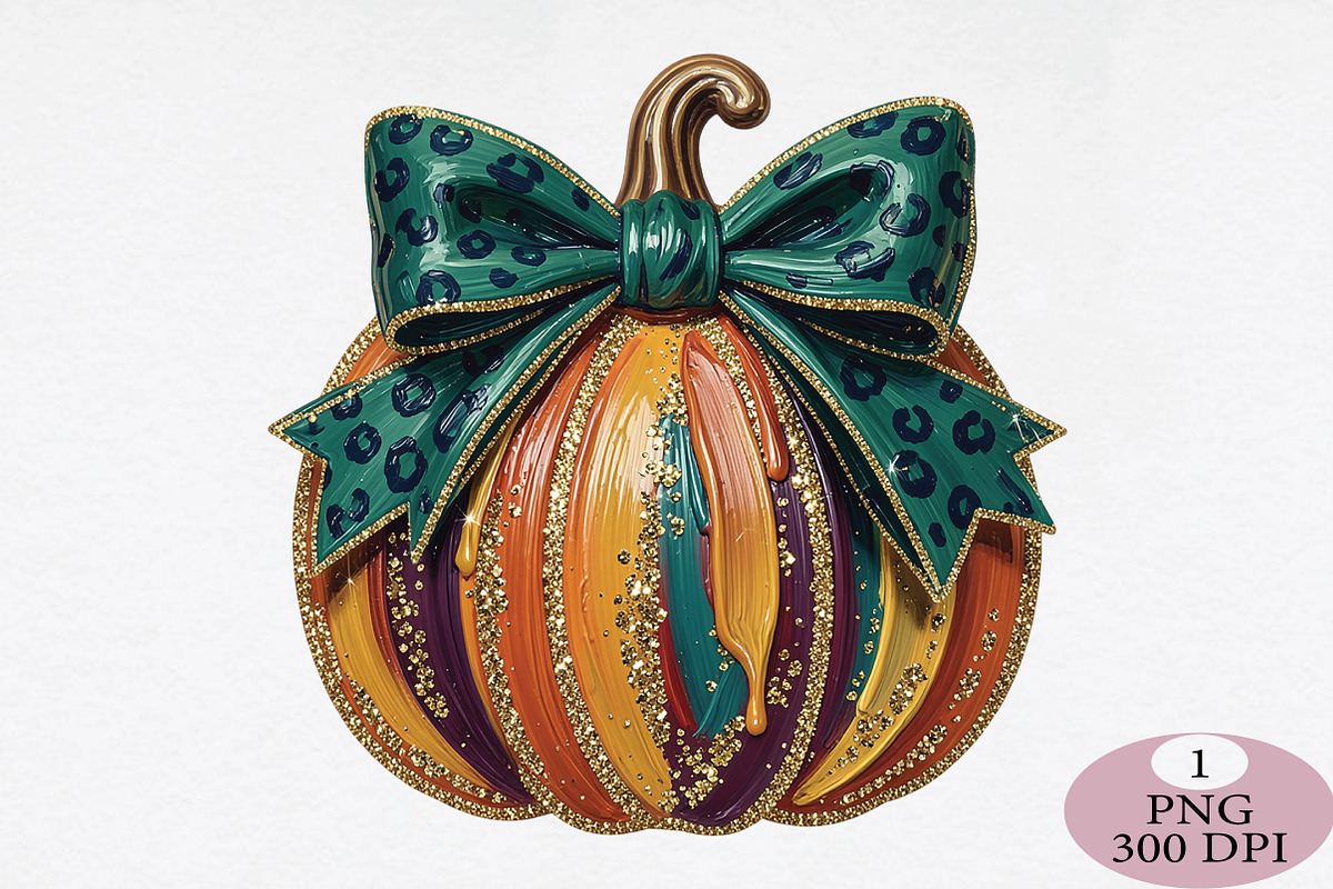 Glitter Fall Pumpkin PNG, an Illustration by Daily.Designs (Photo 1 of 5)