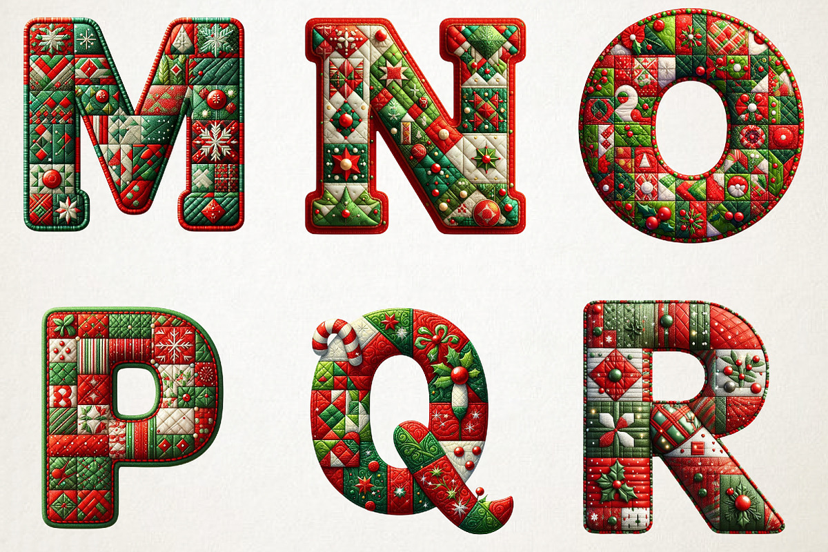 Christmas Patchwork Alphabet, an Illustration by RobertsArt