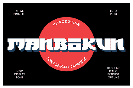 Manbokun - Font Special Japanese, a Sans Serif Font by ahweproject