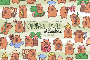 Cute Capybara Jungle Adventure, an Animal Illustration by Palau