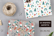Christmas Gnomes and  Patterns, a Wallpaper Graphic by Nafanya (Thumbnail 7 of 12)