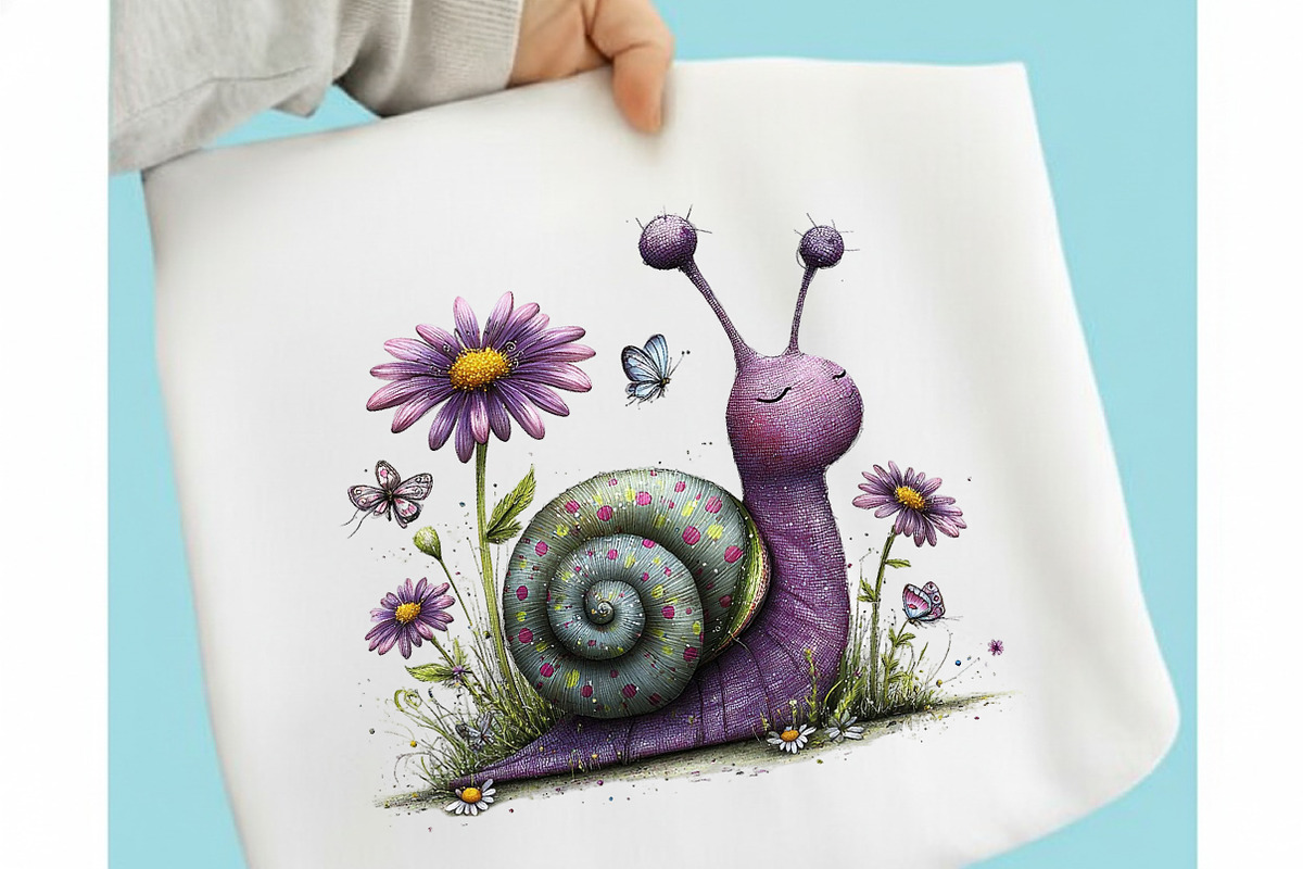 Whimsical Spring Snail Clipart, an Illustration by designcity5 (Photo 5 of 5)