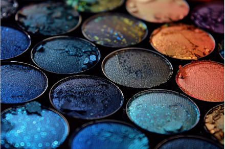 Colorful eyeshadow palette showing, a Beauty & Fashion Photo by Ylivdesign