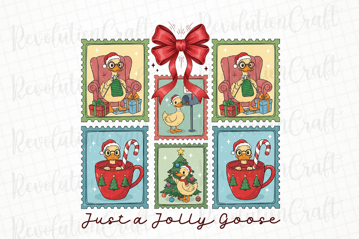 Jolly Goose Christmas Stamps Png, an Illustration by OK Design (Photo 1 of 4)