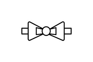 Bow Tie Vector Line Icon, Sign, Illustration On Background, Editable Strokes