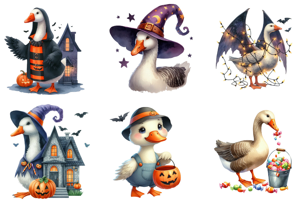 Goose Halloween Clipart, an Illustration by DreamArtGraphic (Photo 3 of 5)