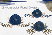 Blue Marine - Watercolor Floral Set, an Illustration by Li Zamperini (Thumbnail 4 of 4)