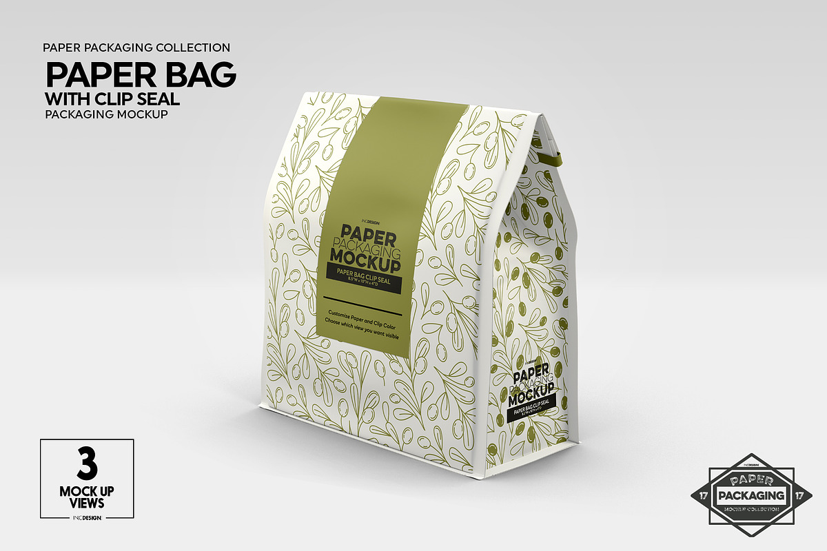 Paper Bags with Clip Seal Mockup, a Packaging Mockup by INCDesign (Photo 6 of 9)