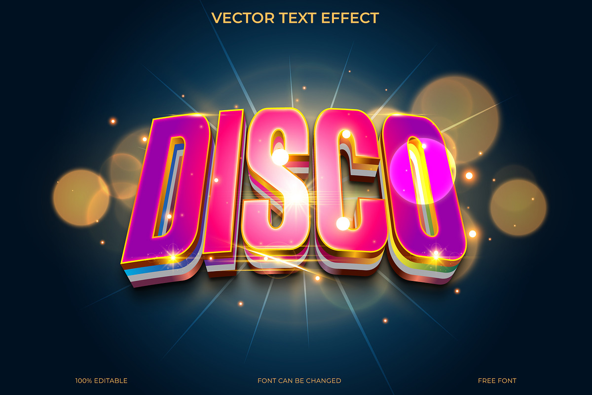 Retro Disco Party 3D Text Effect, an Action Add-On by Imamul001