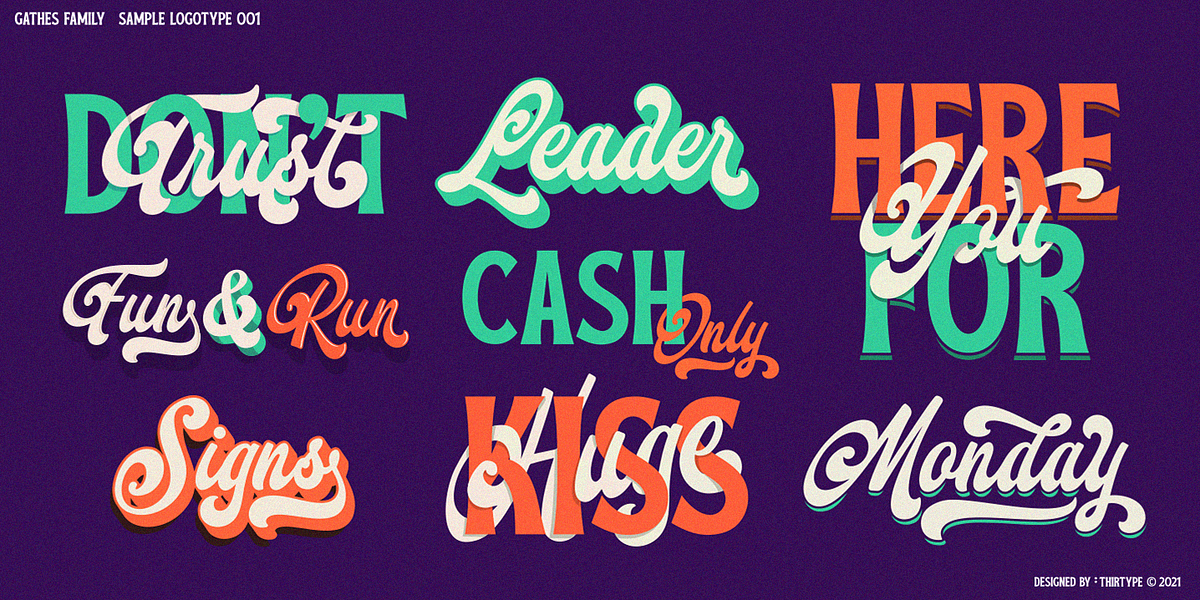 Gathes, a Script Font by Thirtype (Photo 3 of 8)