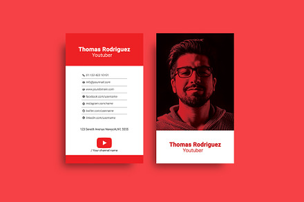 Youtuber Business Card, a Business Card Template by Smashing_Studio