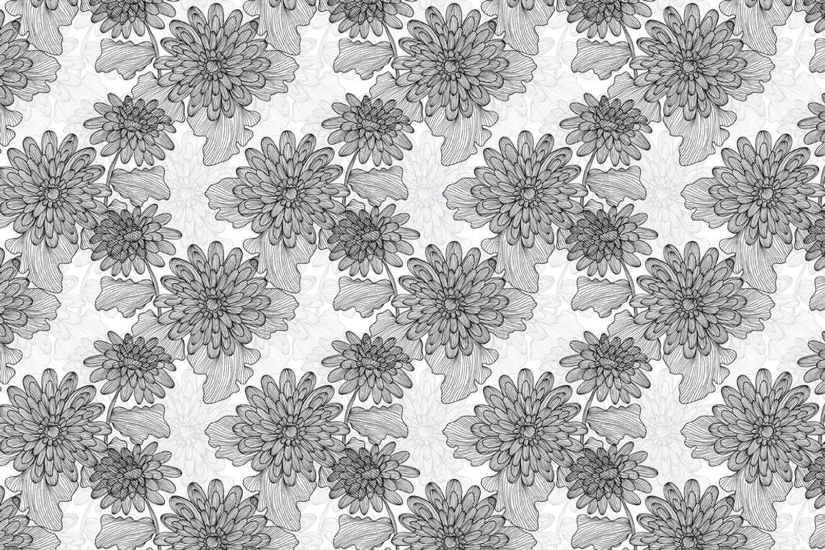 Black and White Floral Patterns (3) preview 5