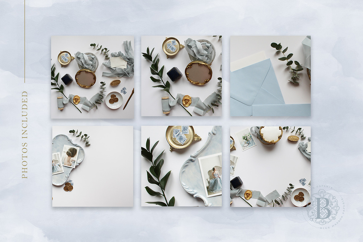 Dusty Blue Insta Square Photos, a Photo by BlueHarborPaperie (Photo 3 of 6)