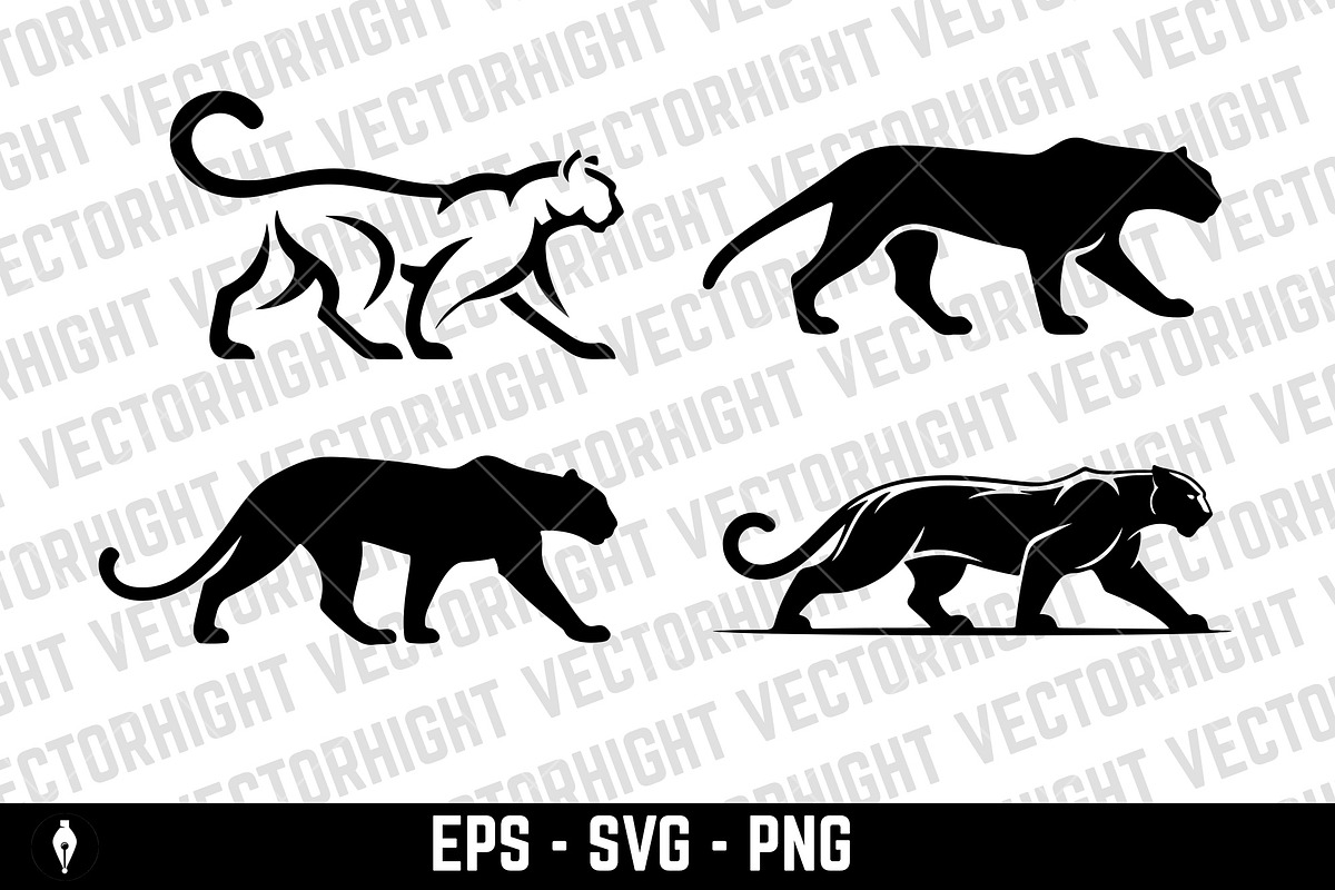 Illustration of a panther or cougar, an Animal Illustration by Vectorhight (Photo 2 of 4)
