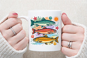 Colorful Fish Ocean Vintage PNG, a Work Illustration by Sublimation Artist (Thumbnail 7 of 9)