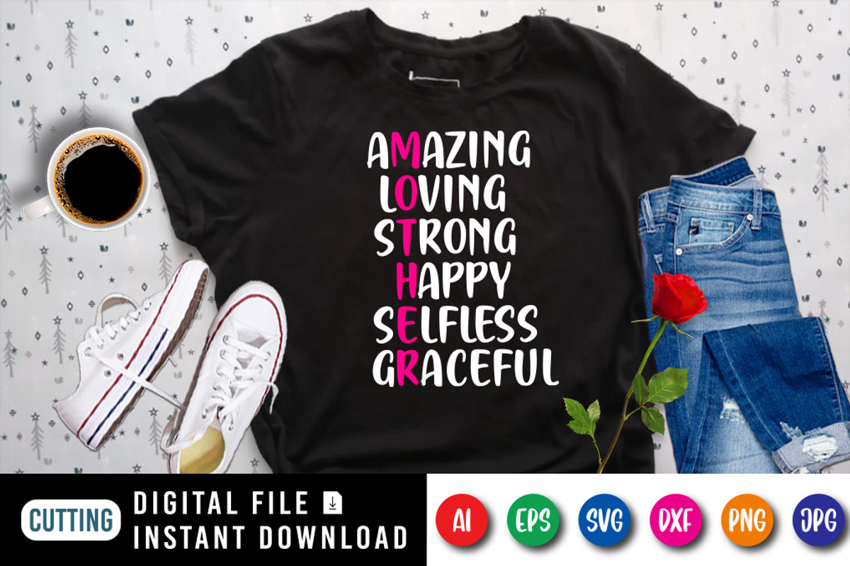 Happy Mother's Day Typography SVG, an Object Graphic by SVGCuteShop (Photo 1 of 3)