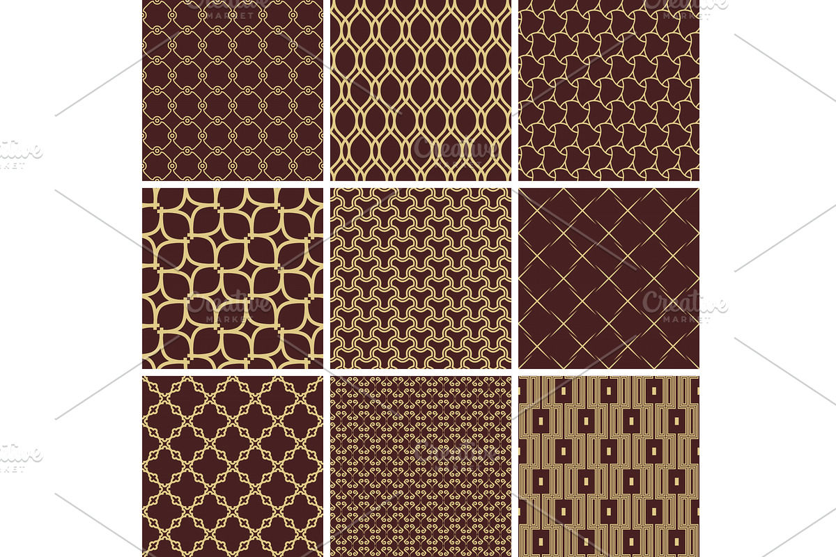 Set of Seamless Geometric Brown and, a Pattern Graphic by FineArtStudio (Photo 1 of 3)