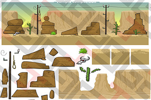 Desert Background and tilesets