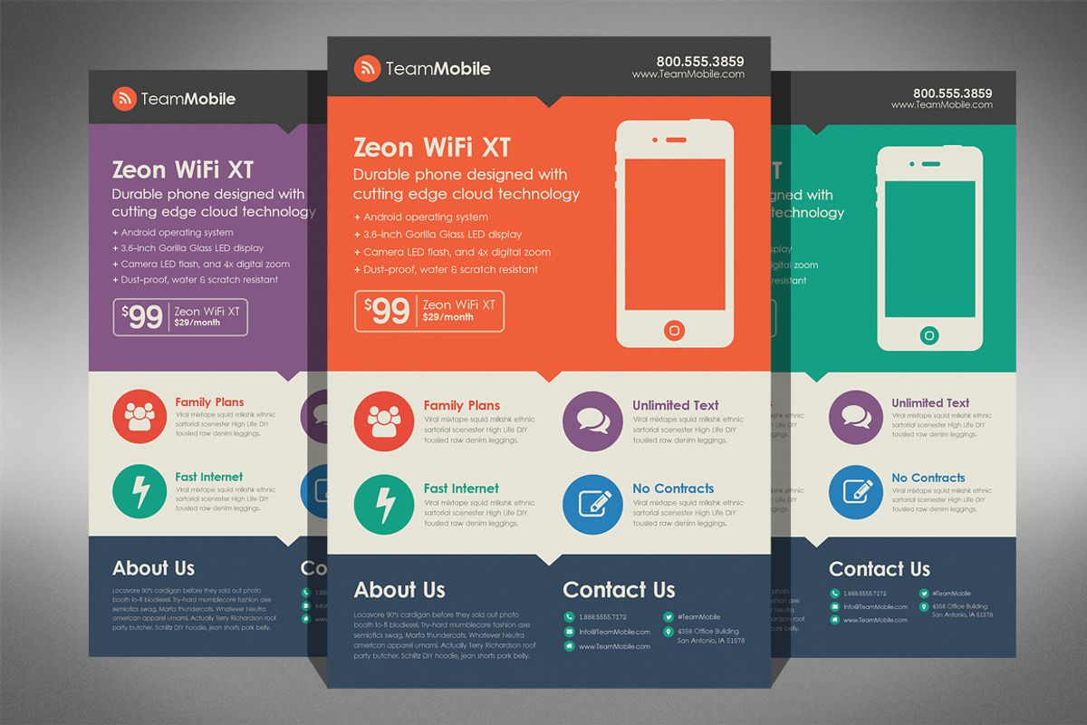 Flat Design Flyer Template, a Flyer Template by Creativenauts (Photo 1 of 4)