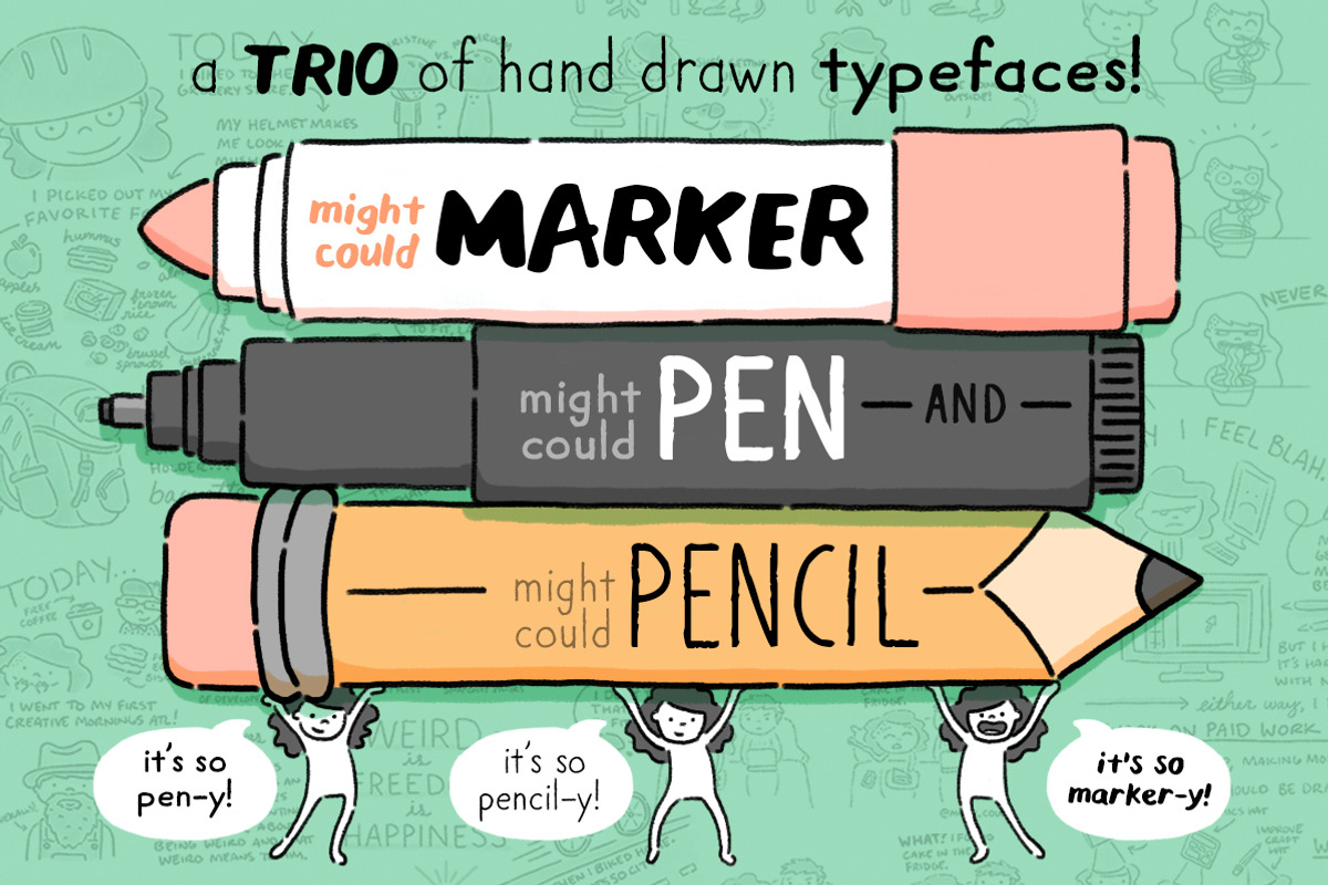 Might Could Drawing Tools Font Trio