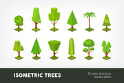 Isometric trees set, a Decorative Illustration by Good Studio (Thumbnail 1 of 5)