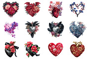 Gothic Floral Heart Clipart, an Illustration by Design Market (Thumbnail 2 of 3)