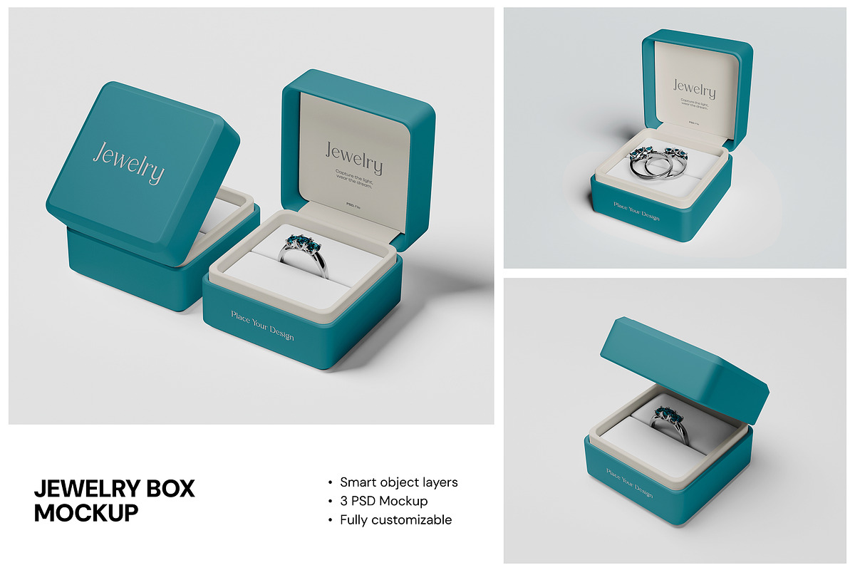 Jewelry Box Mockup, a Merchandise Mockup by Budogol Studio (Photo 1 of 4)