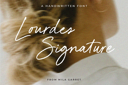 Lourdes Signature Handwritten Font, a Script Font by Mila Garret