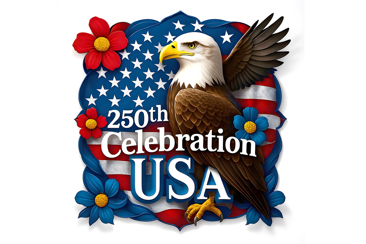 250th Anniversary Celebration Eagle, a Decorative Illustration by Sharon Schwalbe (Photo 4 of 4)