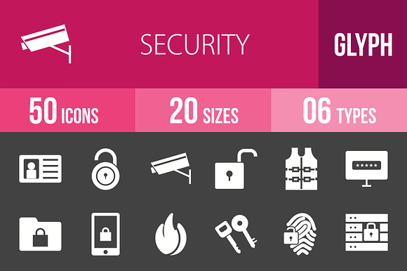 50 Security Glyph Inverted Icons preview 4