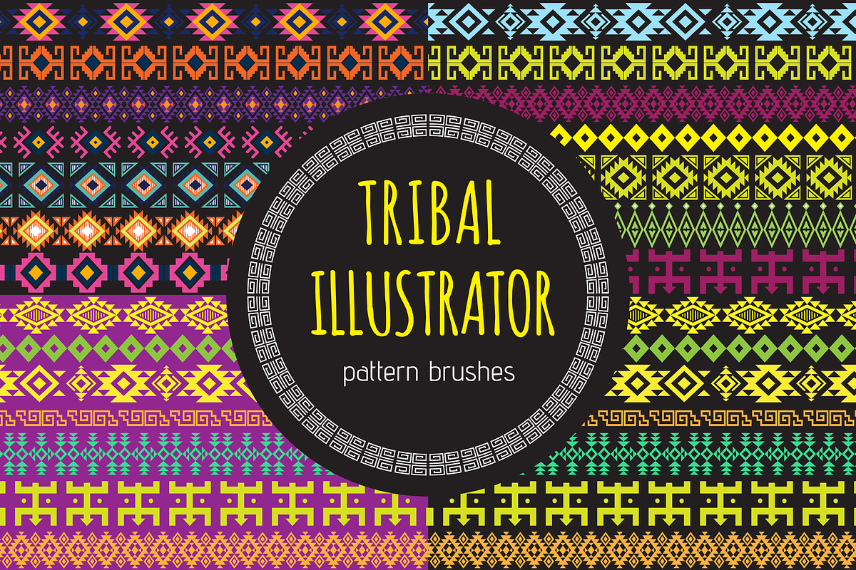 Tribal Illustrator Pattern Brushes, a Brush Add-On by ComelyPics Shop (Photo 1 of 7)
