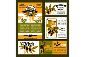 Vector Banners And Poster For Olive Oil Poducts