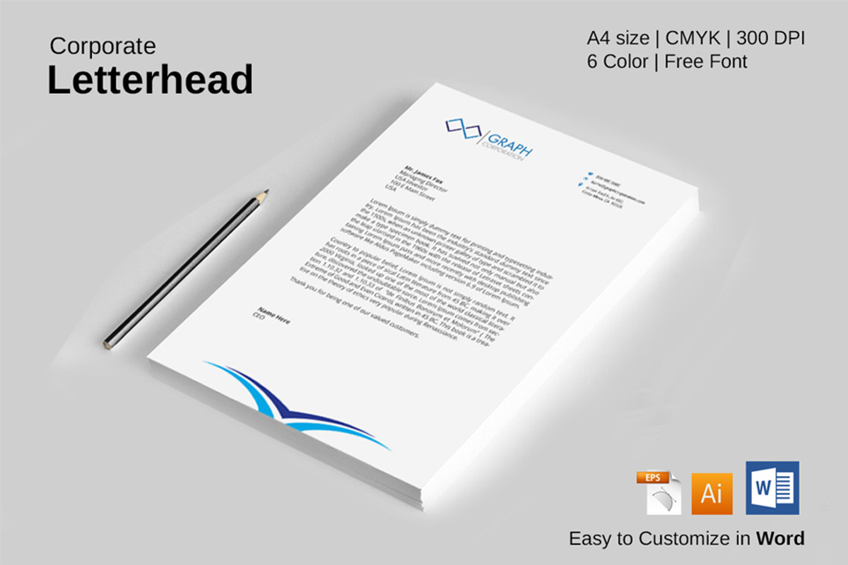 Letterhead, a Stationery Template by asimalikhan555 (Photo 1 of 6)