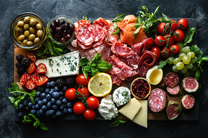 Delicious Italian Antipasto Platter, a Food & Drink Photo by Pixeness Studio