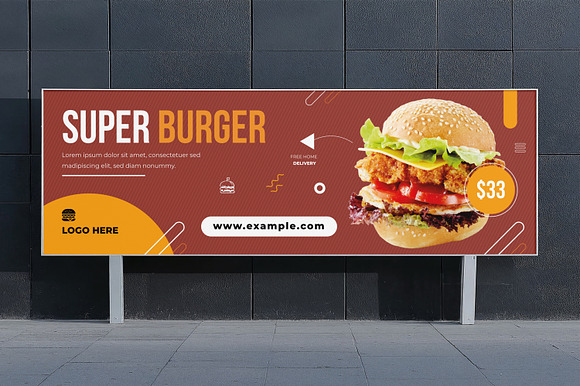 Burger Billboard Fast Food Banner preview 7