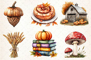 Watercolor Autumn Fall Clipart, an Illustration by Dream Creation (Thumbnail 3 of 7)