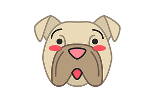 Bulldog Cute Kawaii Vector Character