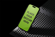 Mobile Phone Mockup Perforated Metal, an iPhone Mockup by smishura (Thumbnail 12 of 13)