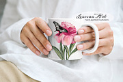 Peonies with Butterflies, an Illustration by Leonaa art (Thumbnail 10 of 10)