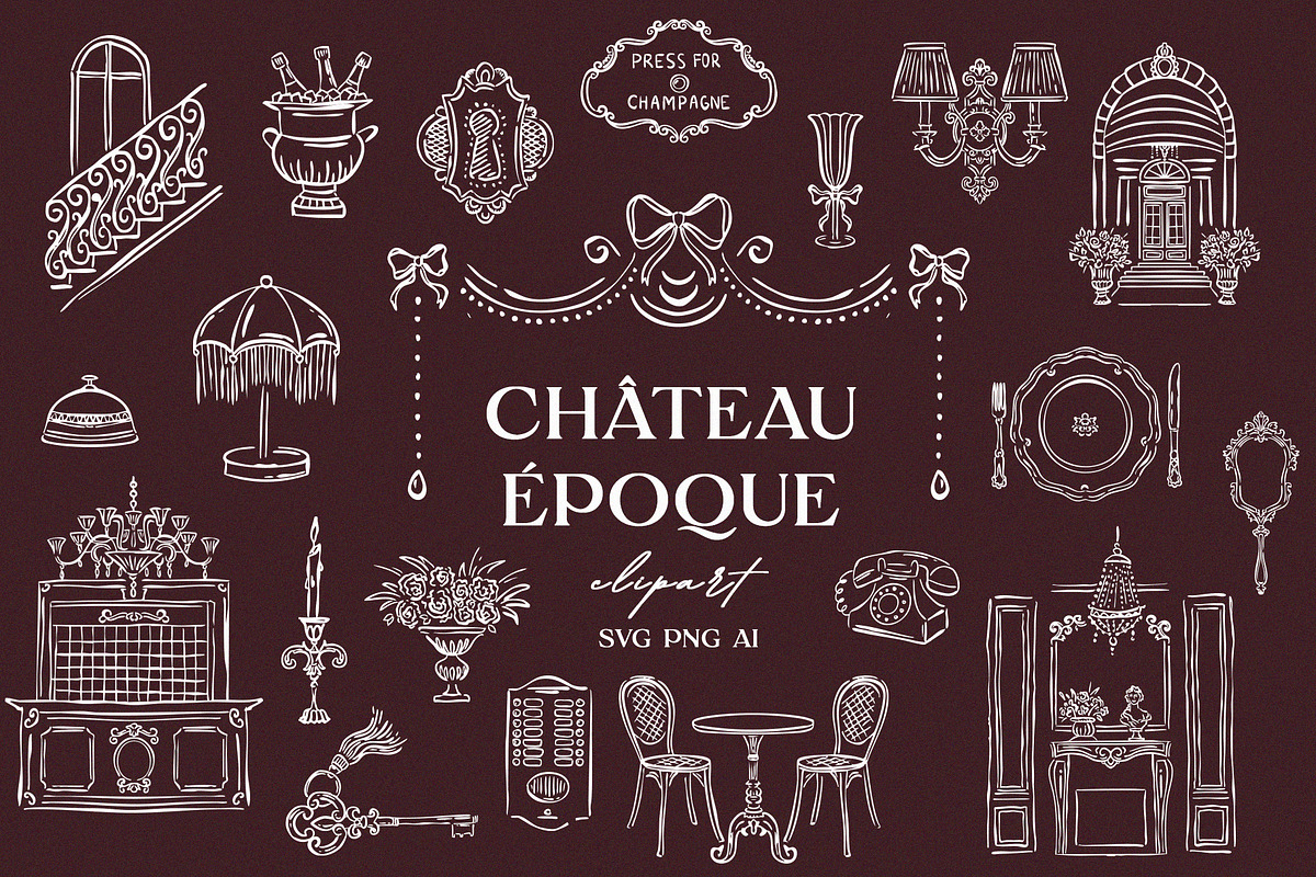Hand Drawn Boutique Hotel Clipart, an Object Illustration by Teresa Art Store (Photo 1 of 10)