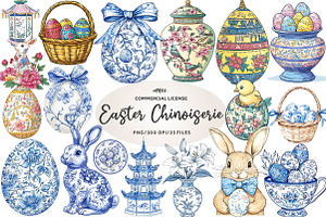 Easter Chinoiserie Sublimation Clipa, an Illustration by CreationArt
