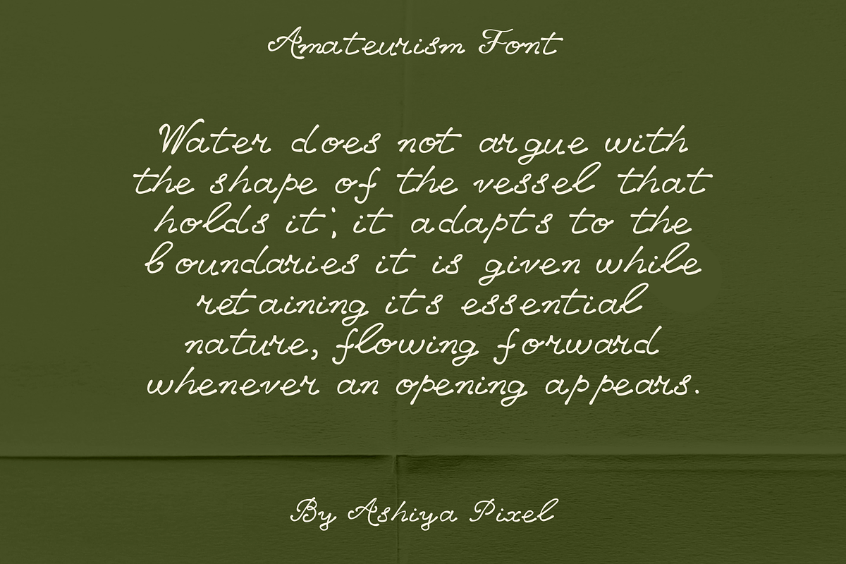 Amateurism Vintage Cursive Font, a Script Font by Ashiya Pixel (Photo 3 of 7)