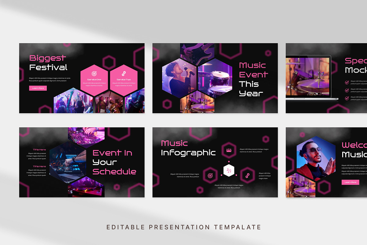 Music Event Organizer PowerPoint, a Presentation Template by Digitcase x Wealthwells (Photo 2 of 3)