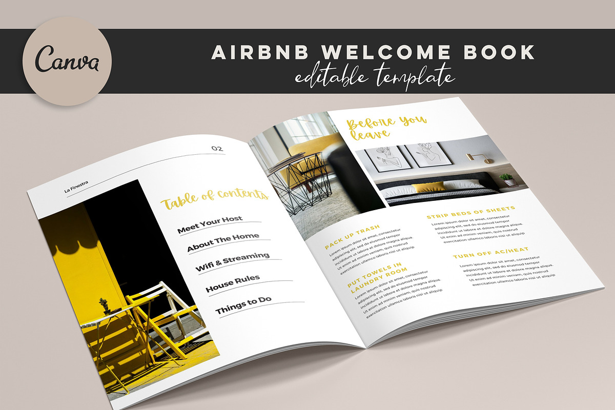 CANVA AIRBNB WELCOME BOOK, a Brochure Template by Design House (Photo 4 of 10)