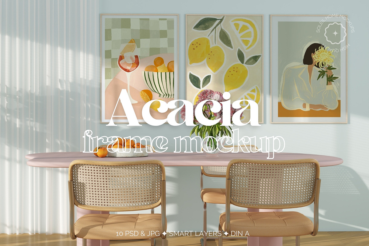 ACACIA | Dopamine Frame Mockup Set, a Household Mockup by SoleilHomeMockups (Photo 1 of 12)