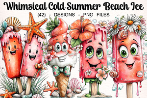 Whimsical Cold Summer Beach Ice, a Transportation Illustration by Digital Artistic99