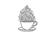Floral Teacup Line Art Bundle, an Illustration by Gfx_Store (Thumbnail 46 of 51)