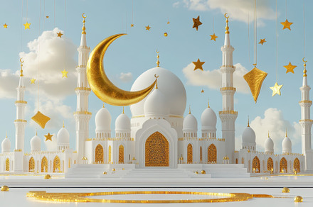 Majestic 3d mosque illustration, a Wallpaper Photo by Pavel_design