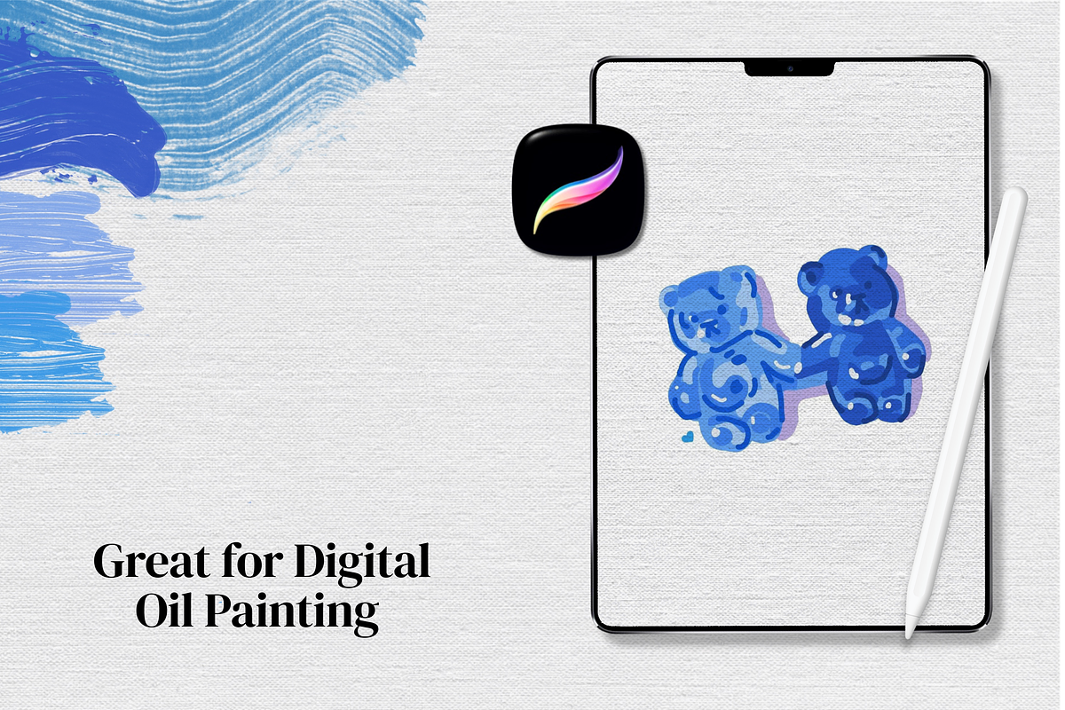 Procreate Linen Oil Paint Canvas, a Layer Style Add-On by Wicked Creative (Photo 5 of 7)