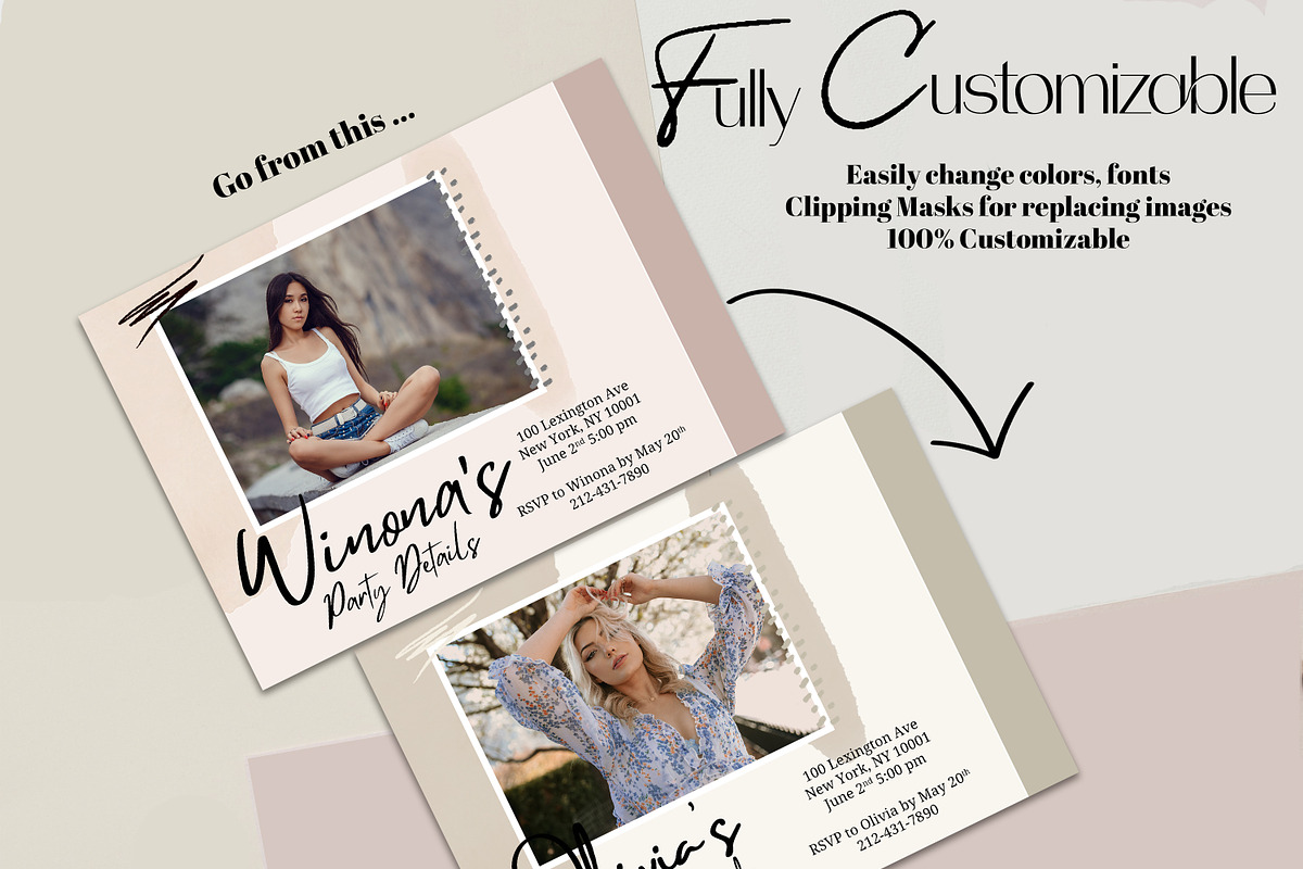 Boho Senior Graduation Annoucement, a Card Template by InstaNoirDesigns (Photo 3 of 8)